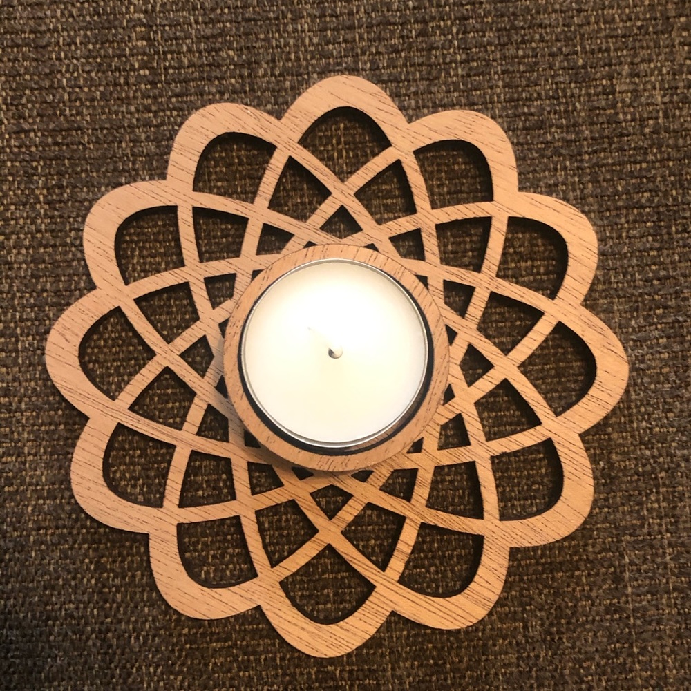 Wooden Mandala Candle holder and tea light